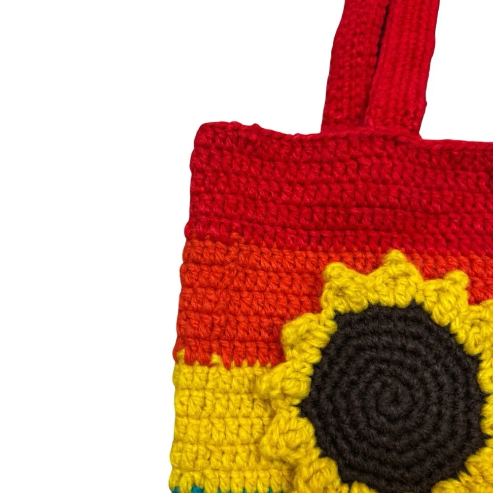 Sunflower Knit Rainbow Tote Bag Fantastic‎ Condition